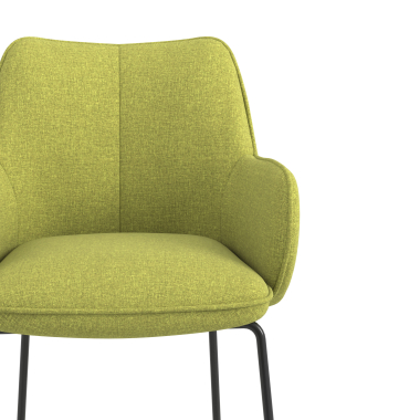 chaise visiteur vert structure pietement luge tissu accoudoirs rembourres 5