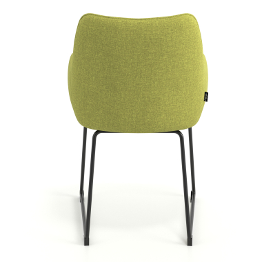 chaise visiteur vert structure pietement luge tissu accoudoirs rembourres 6