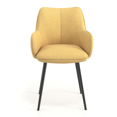 chaise visiteur jaune 4 pattes tissu accoudoirs rembourres 4