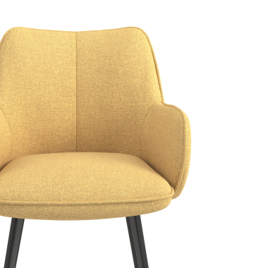 chaise visiteur jaune 4 pattes tissu accoudoirs rembourres 5