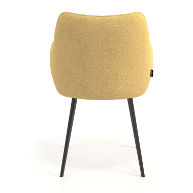 chaise visiteur jaune 4 pattes tissu accoudoirs rembourres 6