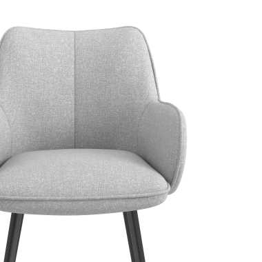 chaise visiteur noir gris 4 pattes tissu accoudoirs rembourres 5