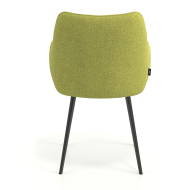 chaise visiteur noir vert 4 pattes tissu accoudoirs rembourres 6