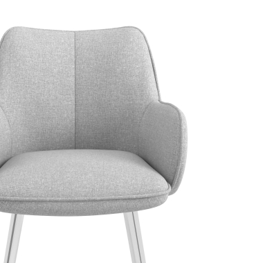 chaise visiteur chromee gris 4 pattes tissu accoudoirs rembourres 5