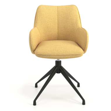 chaise de reunion noir jaune pivotante tissu accoudoirs rembourres 4