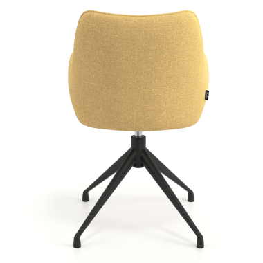 chaise de reunion noir jaune pivotante tissu accoudoirs rembourres 6
