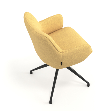 chaise de reunion noir jaune pivotante tissu accoudoirs rembourres 7