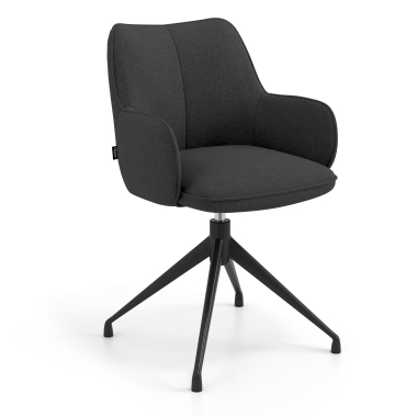 chaise de reunion noir anthracite pivotante tissu accoudoirs rembourres 1
