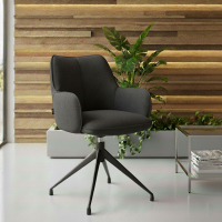 Chaise de réunion rembourrée Nora, base en aluminium