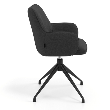 chaise de reunion noir anthracite pivotante tissu accoudoirs rembourres 3
