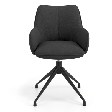 chaise de reunion noir anthracite pivotante tissu accoudoirs rembourres 4