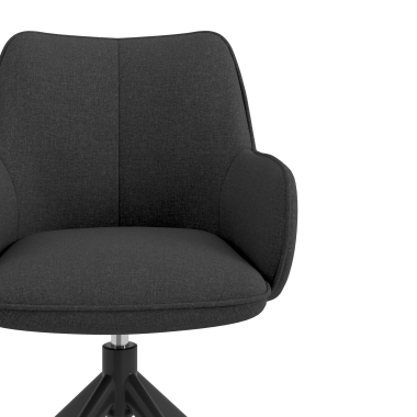 chaise de reunion noir anthracite pivotante tissu accoudoirs rembourres 5