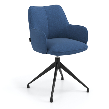 chaise de reunion noir bleu pivotante tissu accoudoirs rembourres 1