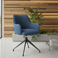 Chaise de réunion rembourrée Nora, base en aluminium
