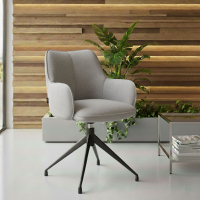 Chaise de réunion rembourrée Nora, base en aluminium