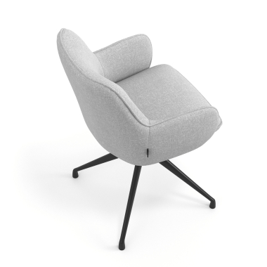 chaise de reunion noir gris pivotante tissu accoudoirs rembourres 7