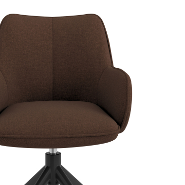 chaise de reunion noir marron pivotante tissu accoudoirs rembourres 5