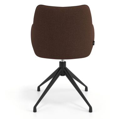 chaise de reunion noir marron pivotante tissu accoudoirs rembourres 6