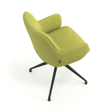 chaise de reunion noir vert pivotante tissu accoudoirs rembourres 7