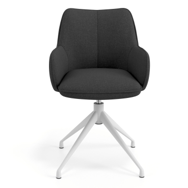 chaise de reunion blanc anthracite pivotante tissu accoudoirs rembourres 4