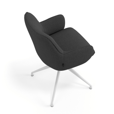 chaise de reunion blanc anthracite pivotante tissu accoudoirs rembourres 7
