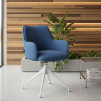 Chaise de réunion rembourrée Nora, base en aluminium