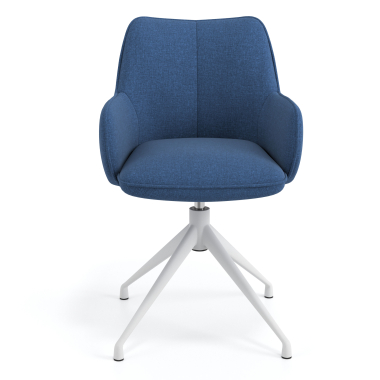 chaise de reunion blanc bleu pivotante tissu accoudoirs rembourres 4