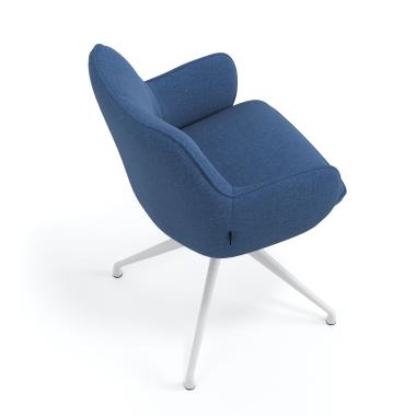 chaise de reunion blanc bleu pivotante tissu accoudoirs rembourres 7