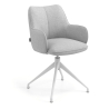 Chaise de réunion rembourrée Nora, base en aluminium