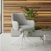 Chaise de réunion rembourrée Nora, base en aluminium