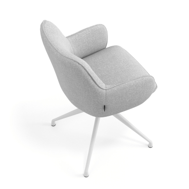 chaise de reunion blanc gris pivotante tissu accoudoirs rembourres 7