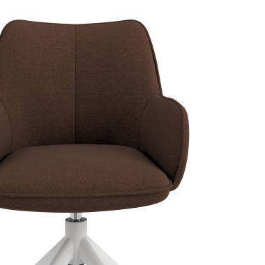 chaise de reunion blanc marron pivotante tissu accoudoirs rembourres 5