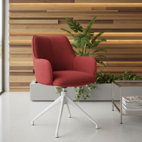 Chaise de réunion rembourrée Nora, base en aluminium