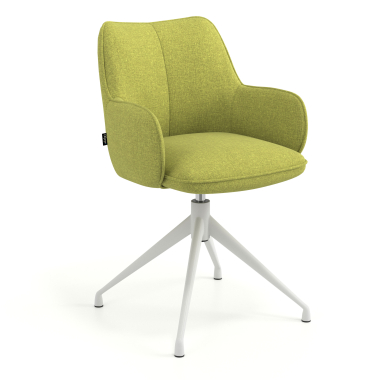 chaise de reunion blanc vert pivotante tissu accoudoirs rembourres 1