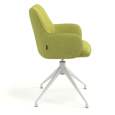 chaise de reunion blanc vert pivotante tissu accoudoirs rembourres 3