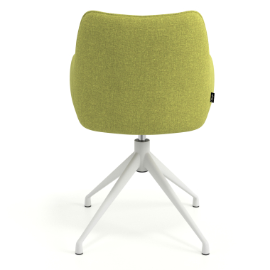 chaise de reunion blanc vert pivotante tissu accoudoirs rembourres 6