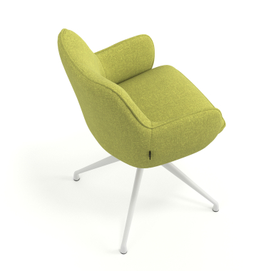 chaise de reunion blanc vert pivotante tissu accoudoirs rembourres 7