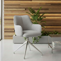 Chaise de réunion rembourrée Nora, base en aluminium