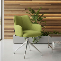 Chaise de réunion rembourrée Nora, base en aluminium