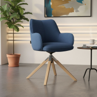 Chaise de réunion Nora, base en bois pivotante