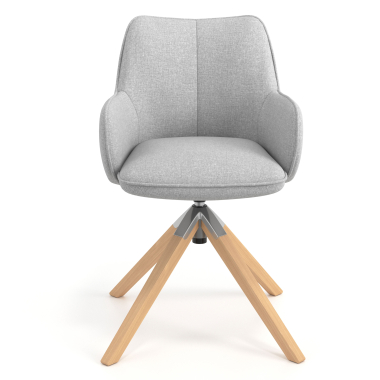 chaise de reunion gris giratoire en bois tissu accoudoirs rembourres 4