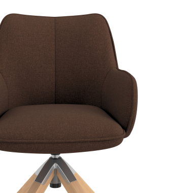 chaise de reunion marron giratoire en bois tissu accoudoirs rembourres 5