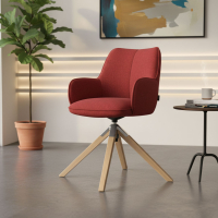 Chaise de réunion Nora, base en bois pivotante