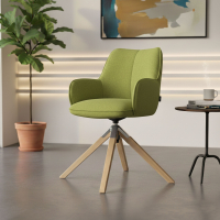 Chaise de réunion Nora, base en bois pivotante