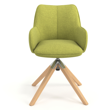 chaise de reunion vert giratoire en bois tissu accoudoirs rembourres 4