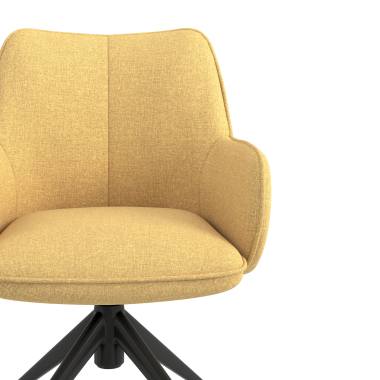 chaise de reunion jaune giratoire avec roulettes tissu accoudoirs rembourres 5