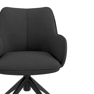 chaise de reunion noir anthracite giratoire avec roulettes tissu accoudoirs rembourres 5