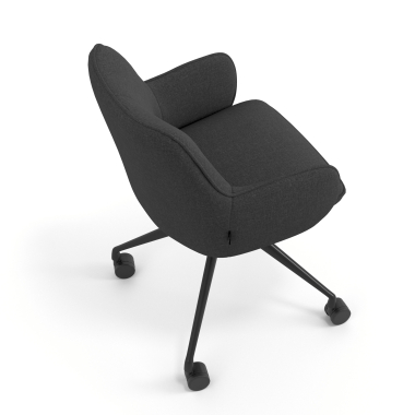 chaise de reunion noir anthracite giratoire avec roulettes tissu accoudoirs rembourres 7