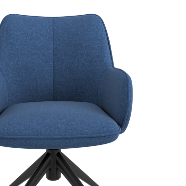 chaise de reunion noir bleu giratoire avec roulettes tissu accoudoirs rembourres 5