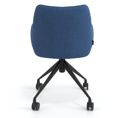 chaise de reunion noir bleu giratoire avec roulettes tissu accoudoirs rembourres 6